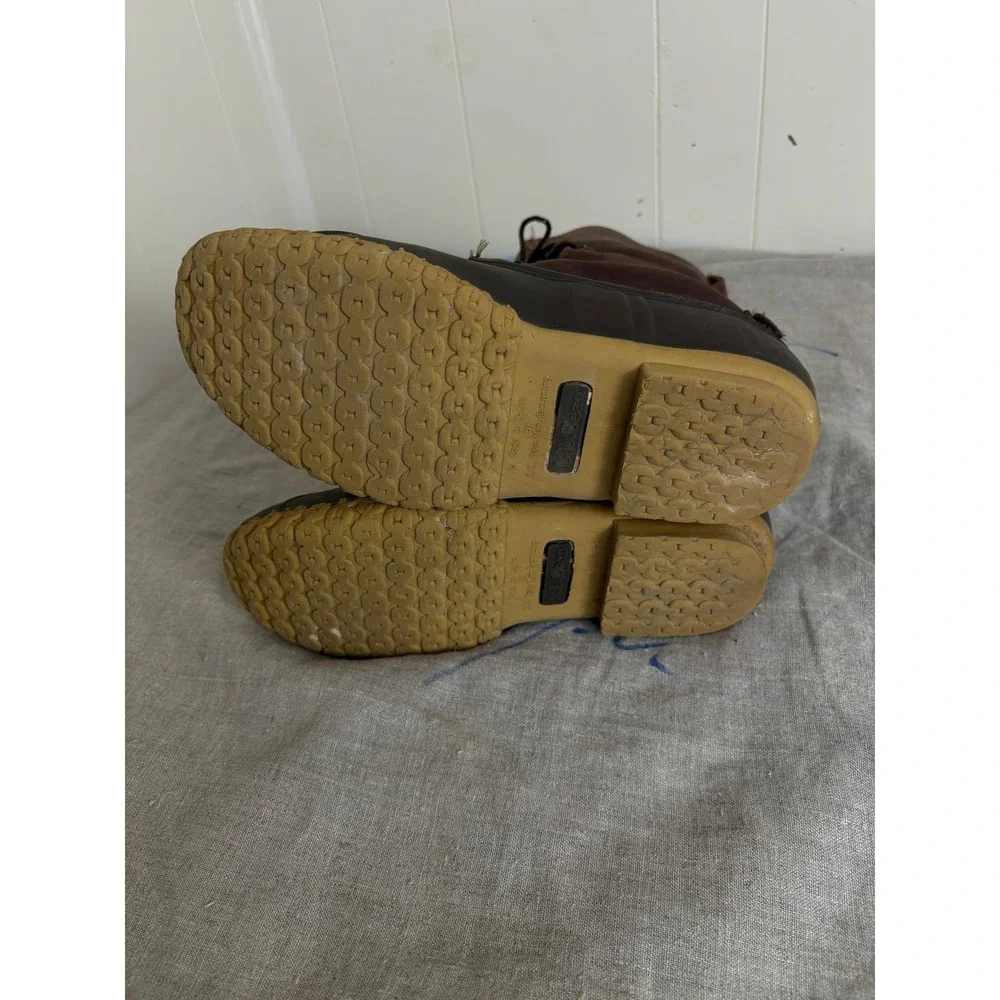 L.L. Bean Maine Hunting Shoes Mens Brown Good Leather Duck Boots 10 Inch